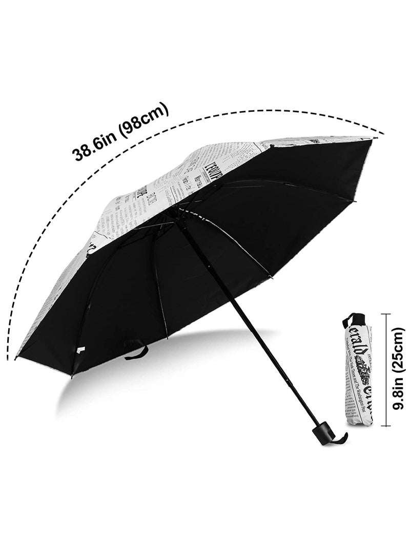 SYOSI Small Umbrella Compact for Rain Windproof Portable Black Umbrellas for Rain, Folding Umbrella for Car Small Umbrella for Backpack Protection Sun-Folding UV Umbrella Windproof Compact  - Image 5