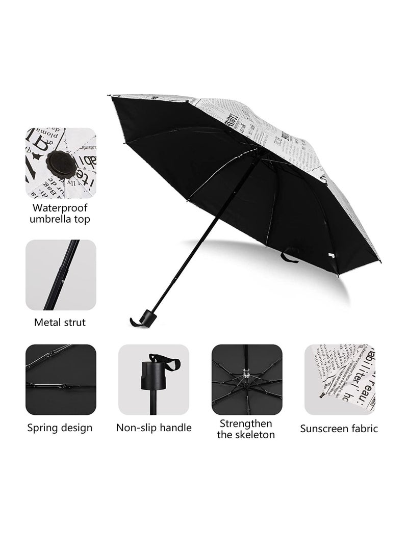 SYOSI Small Umbrella Compact for Rain Windproof Portable Black Umbrellas for Rain, Folding Umbrella for Car Small Umbrella for Backpack Protection Sun-Folding UV Umbrella Windproof Compact  - Image 4