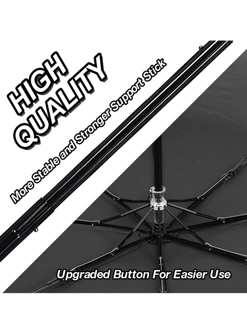 SYOSI Small Umbrella Compact for Rain Windproof Portable Black Umbrellas for Rain, Folding Umbrella for Car Small Umbrella for Backpack Protection Sun-Folding UV Umbrella Windproof Compact  - Image 3