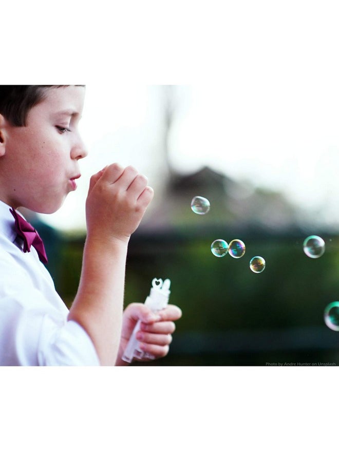 جيفت إكسبرس هدايا الحفلات من Bubble Wands - عبوة من 48 قطعة صغيرة بطول 4.25 بوصة بألوان الباستيل المتنوعة على شكل قلب - أنبوب سعة 0.2 أونصة سائلة / 5 مل من محلول الفقاعات غير السام للأطفال  - Image 5