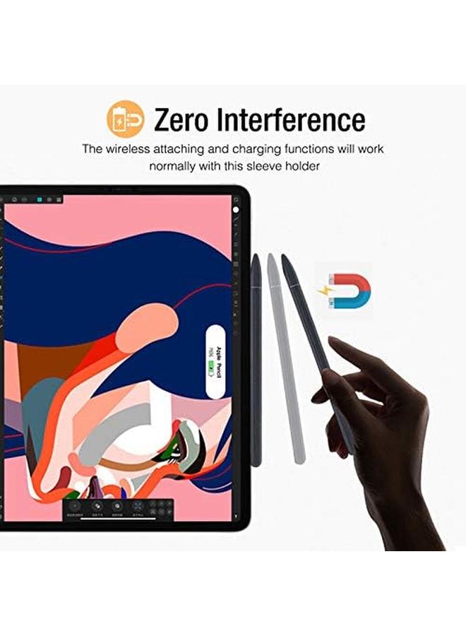 Procases Soft Silicone Case For Apple Pencil 2Nd Generation Protective Sleeve Holder Grip And Nib Cover Accessories Kit Compatible With Apple Pencil 2Nd Gen Ipad Pro 12.9 Inch 11 Inch Black - Image 3