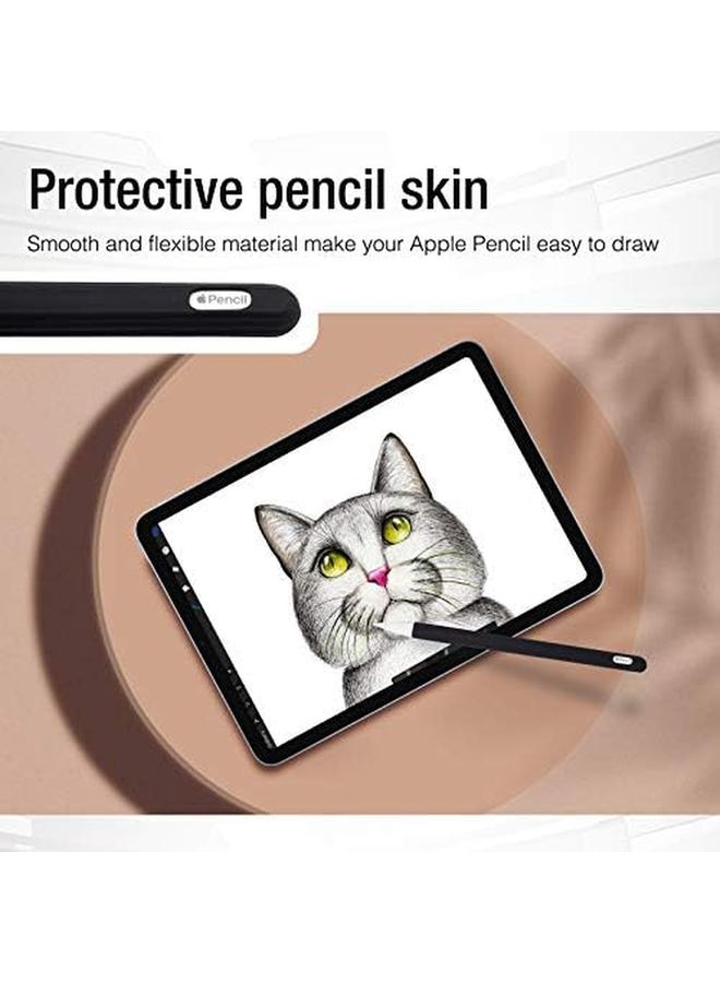 Procases Soft Silicone Case For Apple Pencil 2Nd Generation Protective Sleeve Holder Grip And Nib Cover Accessories Kit Compatible With Apple Pencil 2Nd Gen Ipad Pro 12.9 Inch 11 Inch Black - Image 5