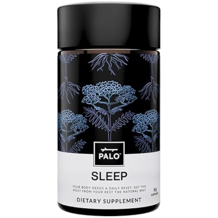 PALO Sleep & Stress Support – Melatonin-Free Vegan Supplement with Organic Valerian Root, L-Theanine, Magnesium, Chamomile, Lemon Balm & Passionflower – 90 Capsules - Image 1