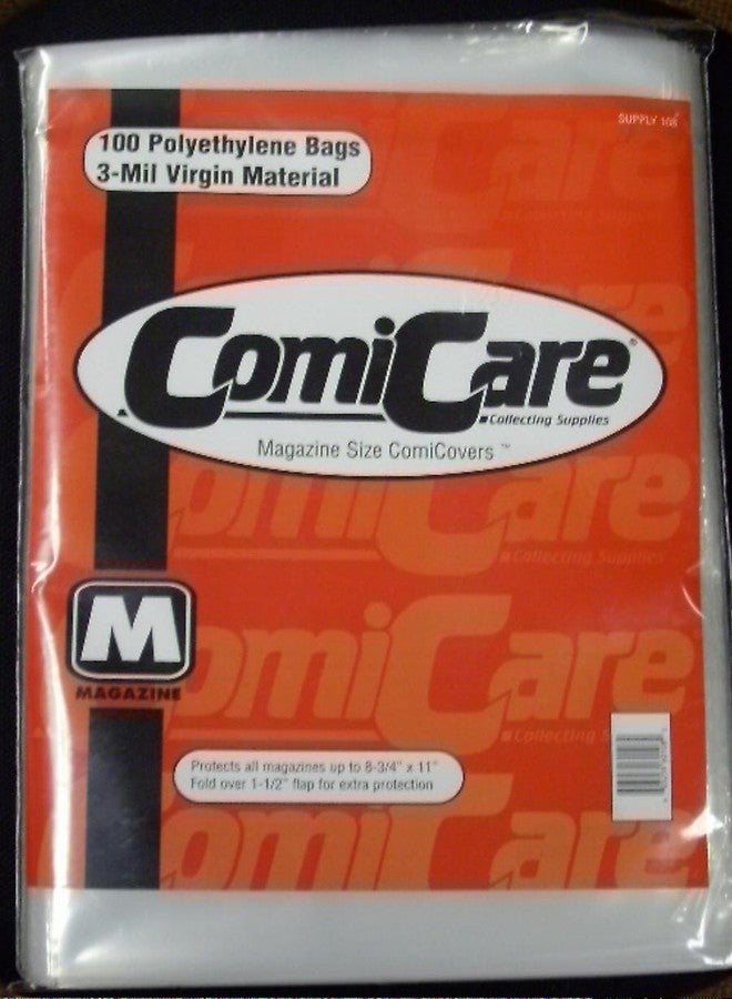 ComiCare Magazine Size Comic Book Polyethylene Bags 8-3/4" x 11" Plus 1 1/2" Flap