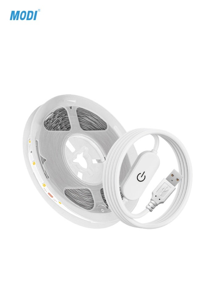 MODI Warm White LED Strip Light 3000K 3M, USB 5V, SMD 2835, 60 LEDs/m, Energy Efficient Flexible Tape Light for Home, Stairs, Cabinets, Wardrobe Lighting - Image 3