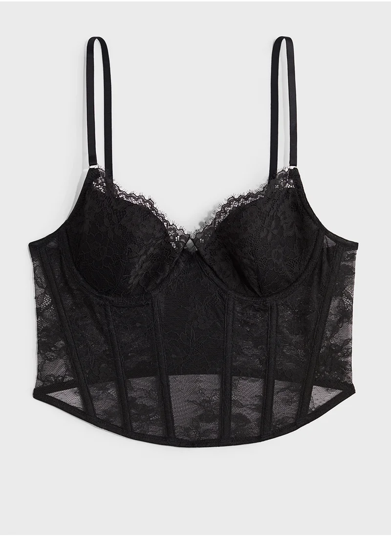 اتش اند ام Padded-Cup Lace Bustier