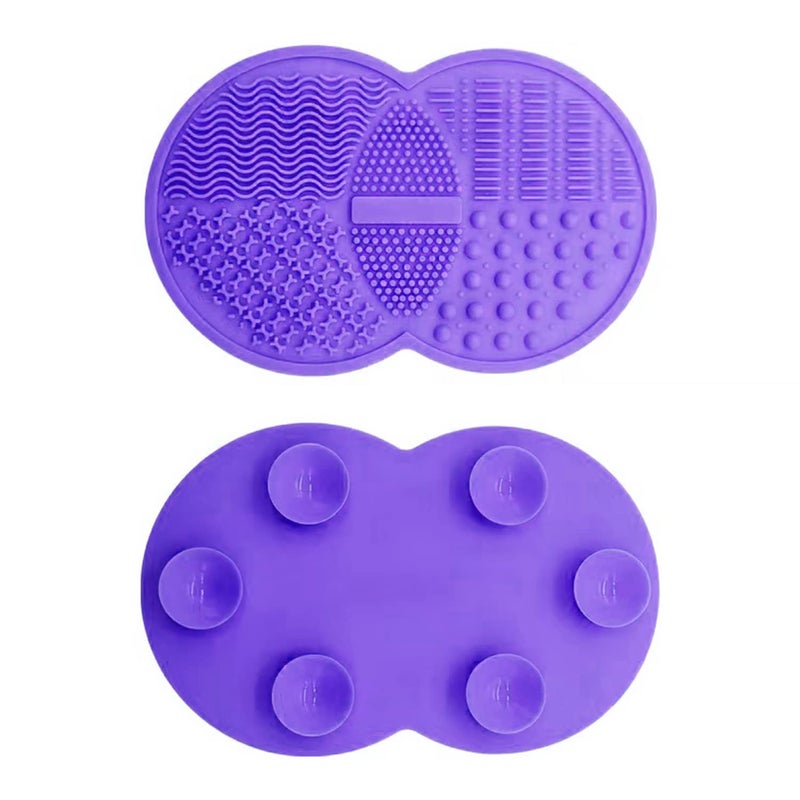 MR LION Makeup Brush Cleaning Mat, Silicone Makeup Brush Scrubber, Makeup Brush Cleaner Pad, Cosmetic Brush Cleaner, Brush Cleaning Pad, Suitable for Makeup Brush, Makeup Sponge, Powder Puff (Purple) - Image 2
