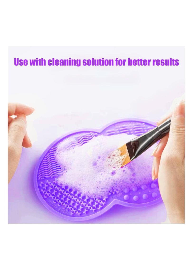 Makeup Brush Cleaning Mat, Silicone Makeup Brush Scrubber, Makeup Brush Cleaner Pad, Cosmetic Brush Cleaner, Brush Cleaning Pad, Suitable for Makeup Brush, Makeup Sponge, Powder Puff (Purple) - pzsku/ZCE6F88136C770609CC2DZ/45/_/1735653302/5d2391d9-4051-40c0-9055-2402f48d3b16