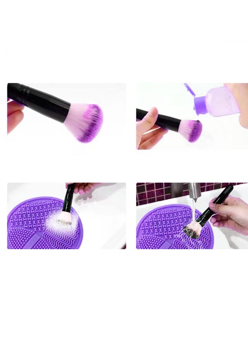 Makeup Brush Cleaning Mat, Silicone Makeup Brush Scrubber, Makeup Brush Cleaner Pad, Cosmetic Brush Cleaner, Brush Cleaning Pad, Suitable for Makeup Brush, Makeup Sponge, Powder Puff (Purple) - pzsku/ZCE6F88136C770609CC2DZ/45/_/1735653324/1863c0be-cb0f-4603-a480-b6294c32995e