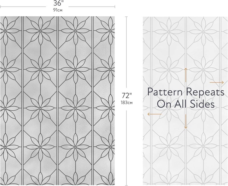 Artscape Daisy 36 x 72 Inch Window Film, Made in USA – Provides Privacy, Non-Adhesive, Textured Leaded Glass Pattern, UV Protection, Easy to Apply and Removable - Image 5