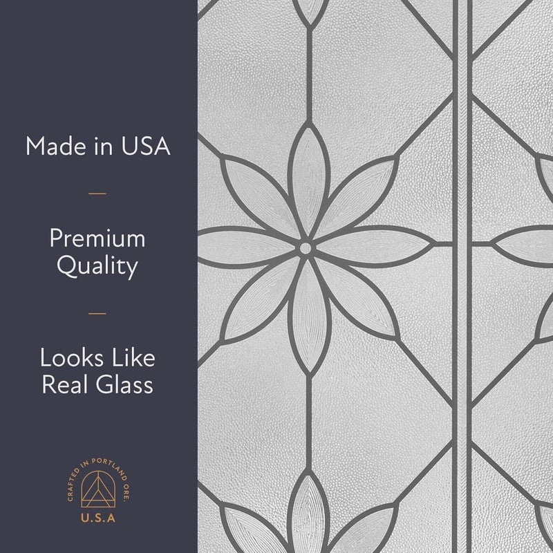 Artscape Daisy 36 x 72 Inch Window Film, Made in USA – Provides Privacy, Non-Adhesive, Textured Leaded Glass Pattern, UV Protection, Easy to Apply and Removable - Image 4