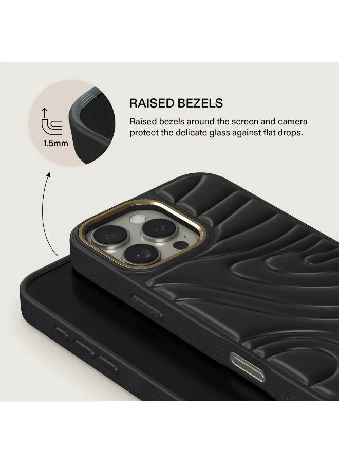 BURGA Case for iPhone 16 Pro Max – Ultra-Soft TPU, TPE, and PC Material with Bouncy Texture, CloudGuard Shock Absorption, Lightweight Build, and Elite-Level Drop Protection,Black Spell