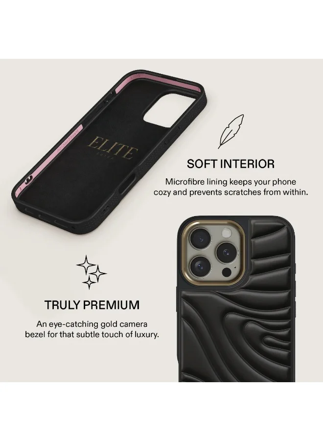 BURGA Case for iPhone 16 Pro Max – Ultra-Soft TPU, TPE, and PC Material with Bouncy Texture, CloudGuard Shock Absorption, Lightweight Build, and Elite-Level Drop Protection,Black Spell