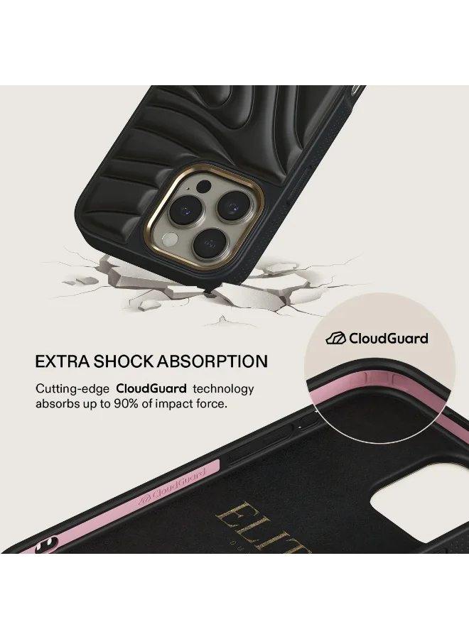 BURGA Case for iPhone 16 Pro Max – Ultra-Soft TPU, TPE, and PC Material with Bouncy Texture, CloudGuard Shock Absorption, Lightweight Build, and Elite-Level Drop Protection,Black Spell