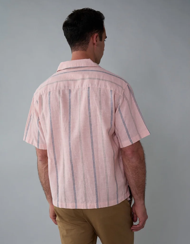 امريكان ايجل قميص بأزرار من مزيج الكتان