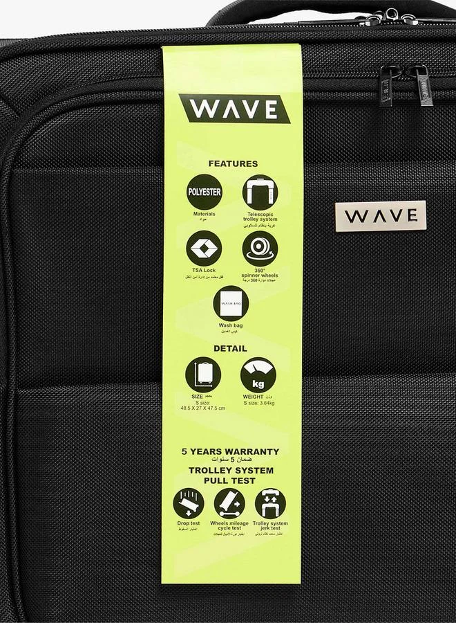 Wave BLACK Solid Softcase Trolley Bag With Retractable Handle for Men | Best Price UAE