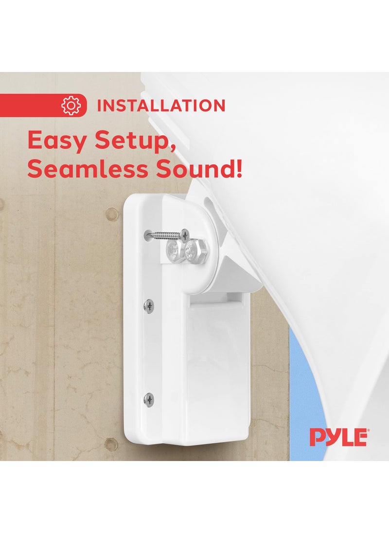 Pyle Pyle Indoor / Outdoor PA Horn Speaker - 6" PA Speaker With 8 Ohms Impedance & 50 Watts Peak Power - Mounting Bracket & Hardware Included - White  - Image 4