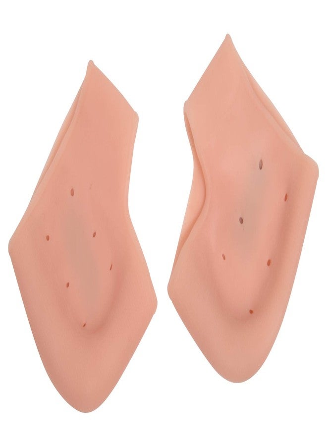 R2K Silicone Gel Anti Heel Crack Pad Socks for Pain Relief for Men and Women (Beige, Free Size) - Image 4