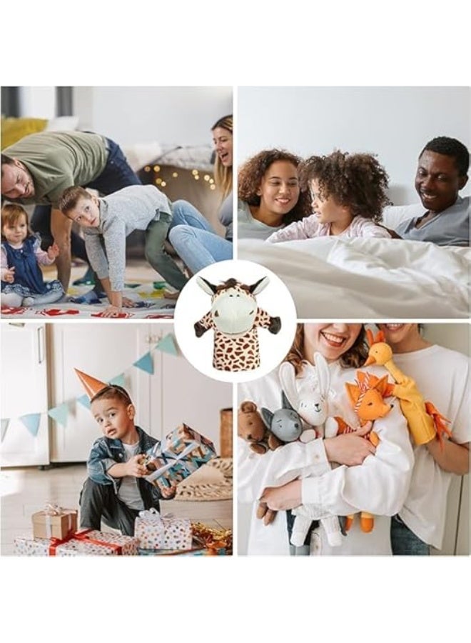 دمية يد حيوانات الغابة من القطيفة الناعمة مع فم واذرع متحركة لسرد القصص ولعب الادوار والتدريس في مرحلة ما قبل المدرسة، دمية التعلم التفاعلي، هدية عيد ميلاد للاصدقاء التعليمية والمرحة (فهد) - Image 2