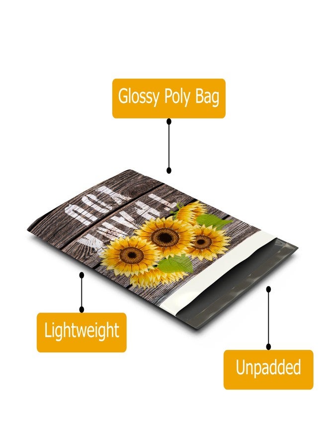 Pro Supply Global 10x13 (100) Sunflower Thank You Fall Designer Poly Mailers Waterproof Self Sealing Tear Resistant Polymailers Shipping Envelopes Premium Printed Bags For Small Businesses - Image 3