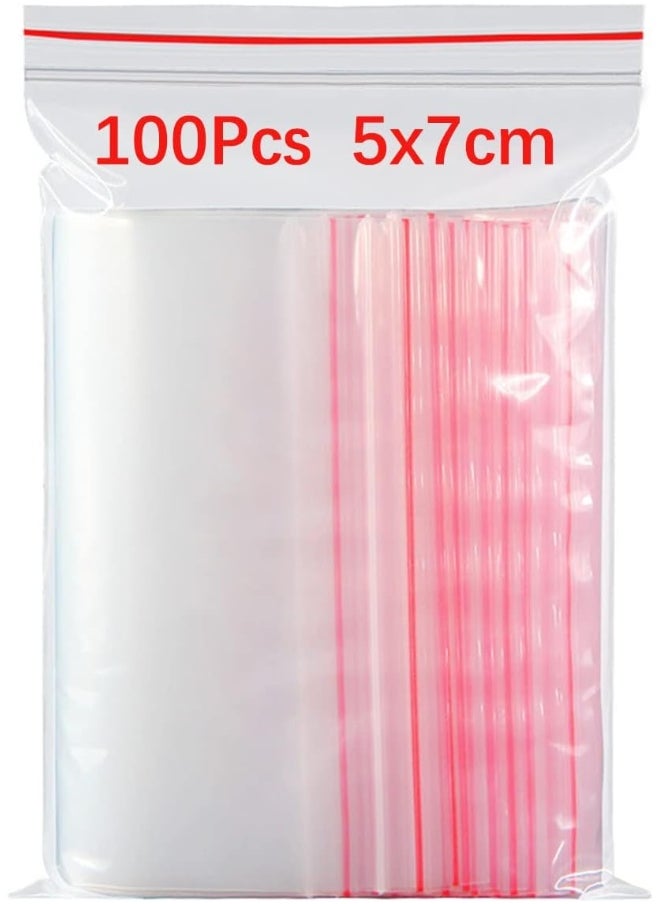 ECVV 100 Pcs Zip Clear Plastic Bags 2" X 2.8" Inches, Clear Reclosable Poly Bags With Resealable Lock Seal Zipper, Reclosable Storage Bags For Nuts, Candies  - Image 1