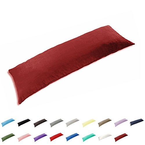 Gyulin 100 Cotton 300 Thread Count Envelope Style 46ft Body Pillow Cover Pillowcase Pillow Protector Cushion Cover Non Zippered Only Cover No Insert 20 x 54 51cm X 137cm Wine Red