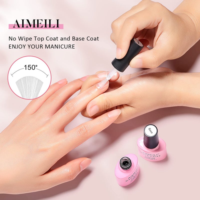 AIMEILI Nutrition Base Coat Soak Off U V LED Hema Free Cruelty Free Vegan Gel Nail Polish - Image 2