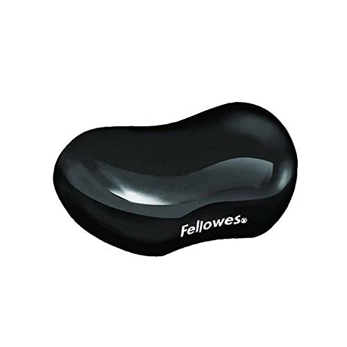 Fellowes Wrist Rest - Crystals Gel Wrist Rest with Non Slip Rubber Base - Ergonomic Mouse Mat Wrist Support, Keyboard Wrist Rest for Computer, Laptop, Home Office Use - Black - Image 1