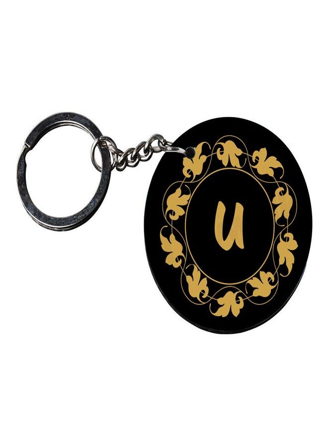 Tinywalk Set of 2 | Circle Shape Printed Wooden Keychains U | Circle Shape keyrings | Circle Shape Keychains| Printed keyrings - Image 3