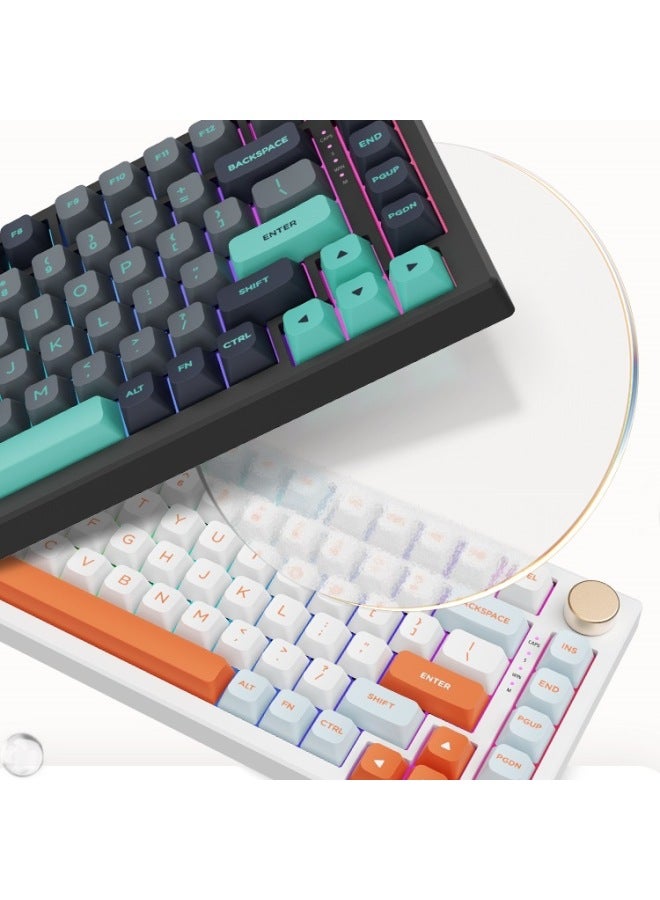 VGN N75 Game Power Customized Mechanical Keyboard Gasket Structure 75% With Full Key Hot Plug Other-Colour:N75pro Vapor Wave Axis Pro Caribbean Rgb-three Mode-82 Keys - Image 3