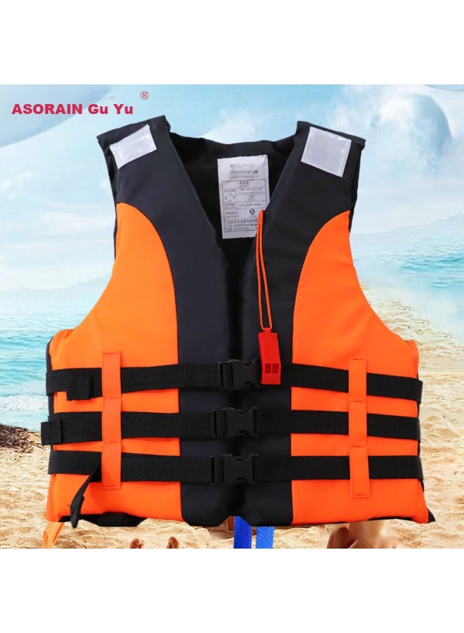 Asorain Cross-strap Anti-slip Children's Life Jacket With Whistle, Outdoor Rescue Flood Prevention Rafting, Red - Image 1