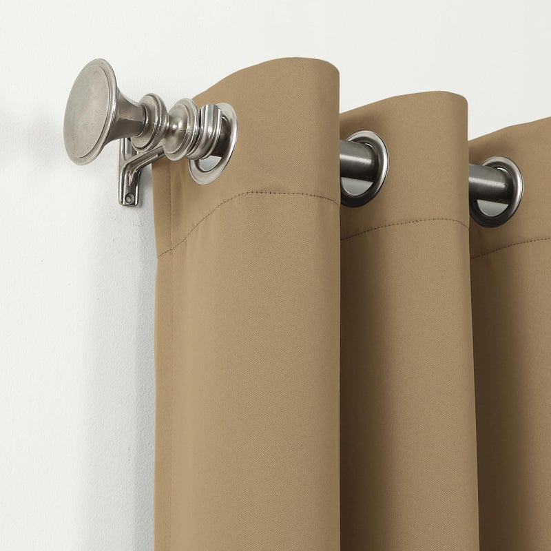Sun Zero Easton Energy Saving Blackout Grommet Curtain Panel, 40" x 54", Taupe - Image 2