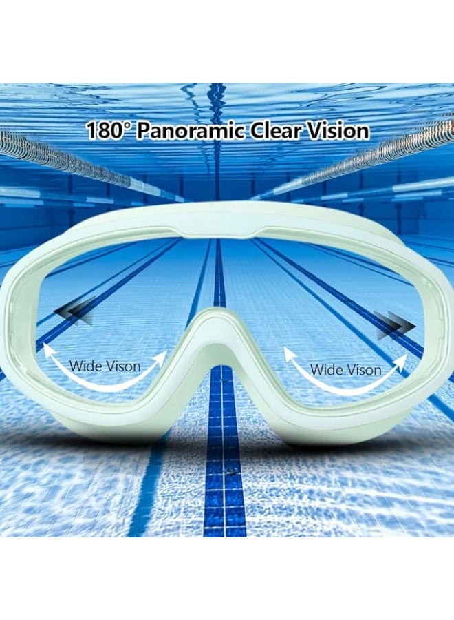 SUCITY 180° Wide View Swimming Goggles – Large Frame Anti-Fog & UV Protection, Leakproof Adjustable Swim Goggles for Adults with Earplugs & Case - Image 4
