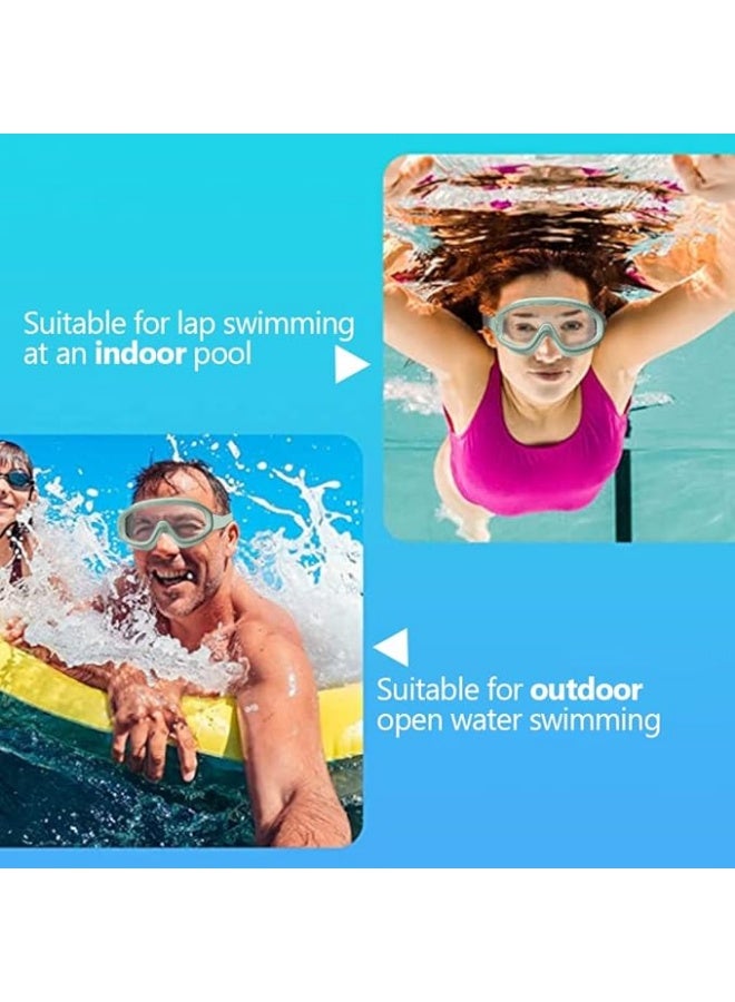 SUCITY 180° Wide View Swimming Goggles – Large Frame Anti-Fog & UV Protection, Leakproof Adjustable Swim Goggles for Adults with Earplugs & Case - Image 2