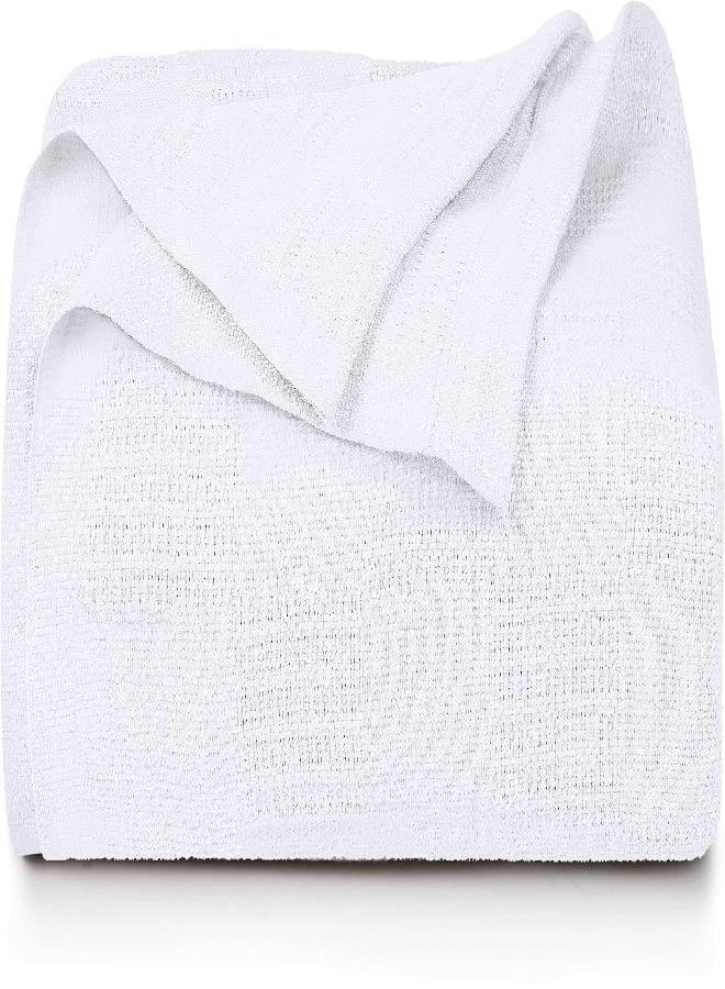 Utopia Bedding White 100% Cotton Blanket [Queen Size - 90x90 Inch] 350GSM Lightweight, Soft and Breathable Thermal Blanket for All Seasons - Image 1