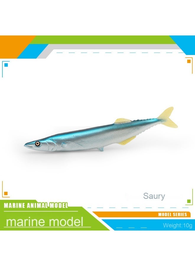 NIBEMINENT Realistic Ocean Animal Models - Children's Decor featuring Flying Fish, Bullet Tuna, and Mackerel Figurines