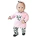 Sophia's Sophias 3 Piece Long Sleeve Velour Shirt Dalmatian Print Pants and Matching Headband Set for 15 Inch Baby Dolls PinkBlack - Image 3
