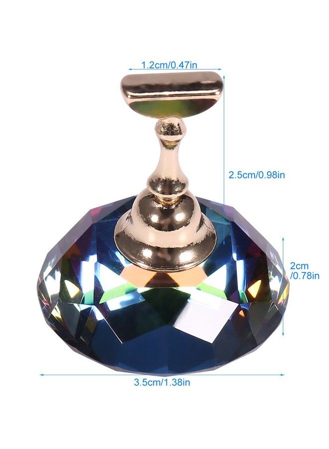 riteu Nail Tips Stand Holder Nail Art Display Stand Magnetic Nail Stand Alloy Nail Art Display Base For Nail For Nail Art Equipment Art Design(Colorful Diamond Crystal) - Image 5