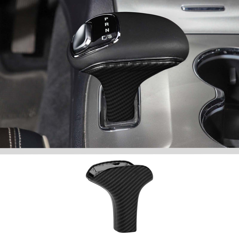 JWWY Gear Shift Shifter Knobs Cover Trim Compatible with Jeep Grand Cherokee Accessories 20142015 2pcs Carbon Fiber