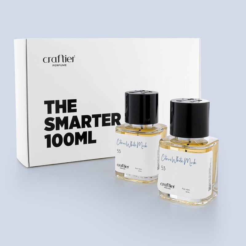 Craftier Perfume CITRUS WHITE MUSK - Inspired of-ALLURE SPORT, Eau De Parfum For Men - SMART 100 (2 x 50ml) - Image 1