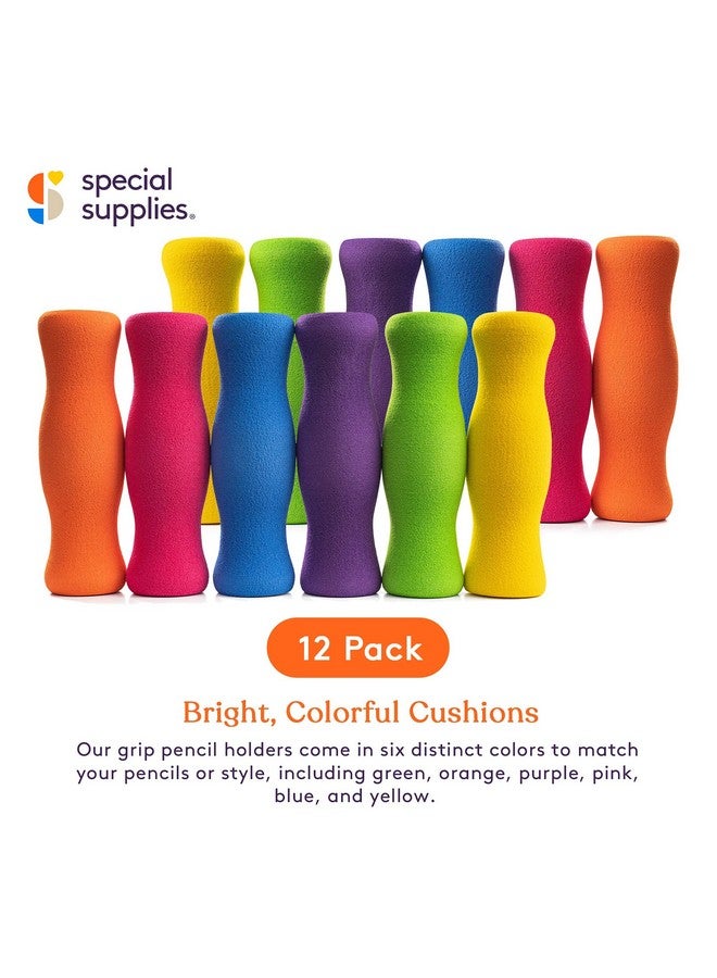 سبيشال سابلايز لوازم خاصة، مقابض أقلام طويلة من الفوم للأطفال والكبار، ملونة، ومبطنة، للكتابة والرسم والتلوين | مريحة للاستخدام باليد اليمنى أو اليسرى | قابلة لإعادة الاستخدام (١٢) - Image 4