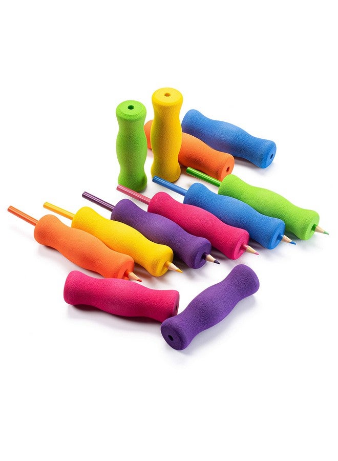 سبيشال سابلايز لوازم خاصة، مقابض أقلام طويلة من الفوم للأطفال والكبار، ملونة، ومبطنة، للكتابة والرسم والتلوين | مريحة للاستخدام باليد اليمنى أو اليسرى | قابلة لإعادة الاستخدام (١٢) - Image 5