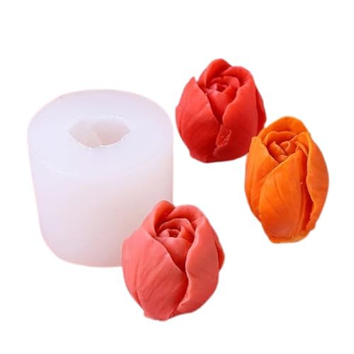 LEGACYCART 3D Tulip Candle Silicone Mould - Round Flower Shape for DIY Craft Ornaments and Scented Candles - Image 2
