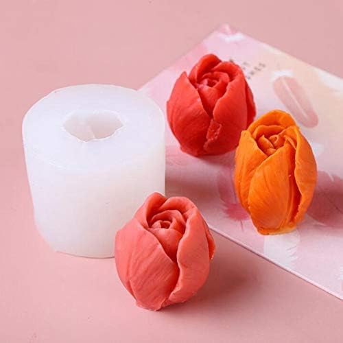 LEGACYCART 3D Tulip Candle Silicone Mould - Round Flower Shape for DIY Craft Ornaments and Scented Candles - Image 1