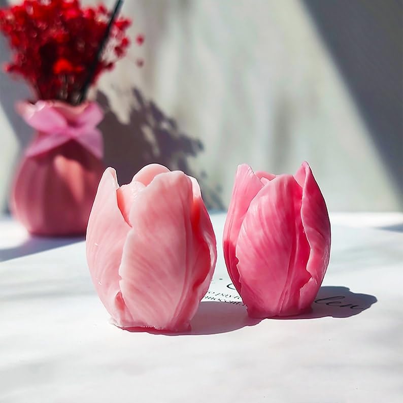 LEGACYCART 3D Tulip Candle Silicone Mould - Round Flower Shape for DIY Craft Ornaments and Scented Candles - Image 5