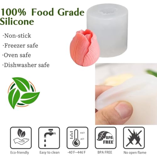 LEGACYCART 3D Tulip Candle Silicone Mould - Round Flower Shape for DIY Craft Ornaments and Scented Candles - Image 4