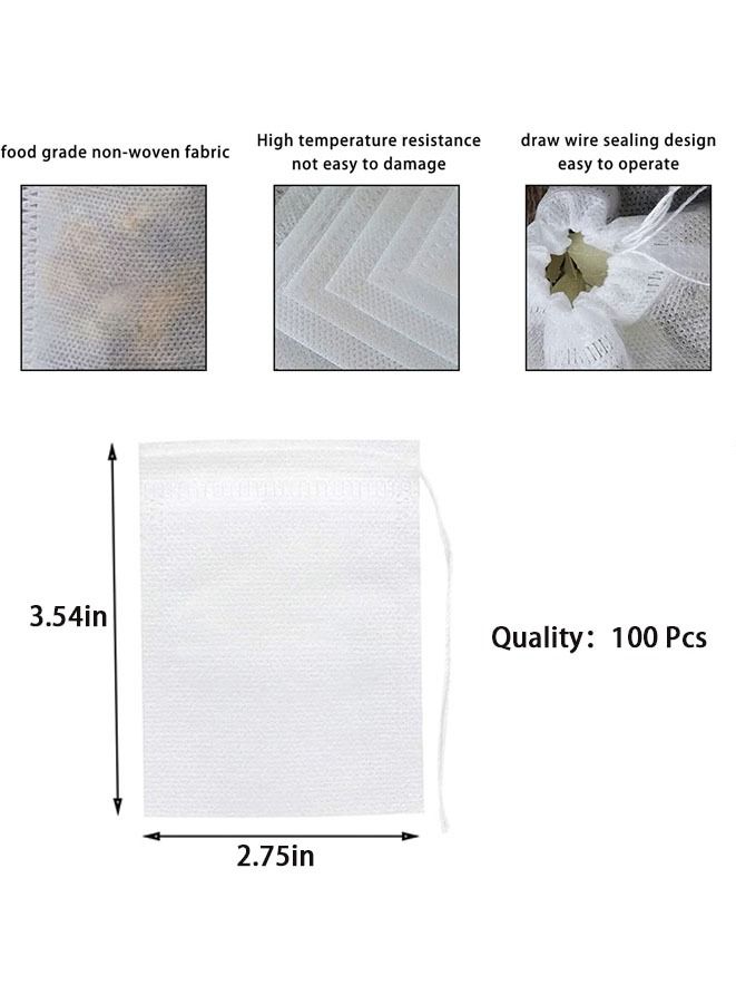 100 PCS Cotton Drawstring Seal Filter Tea Bags 2.75x3.54 Inches  - Image 4