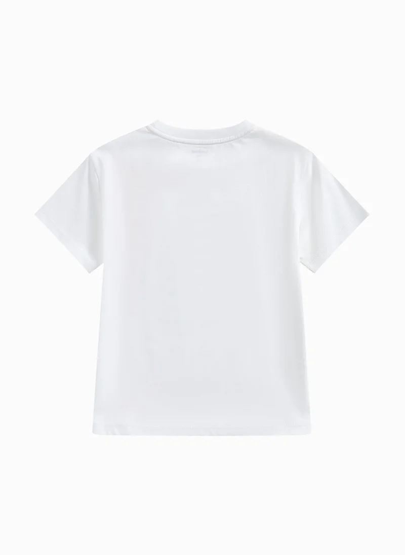 بالابالا Kids Girl Round V-Neck Short-Sleeved T-Shirt