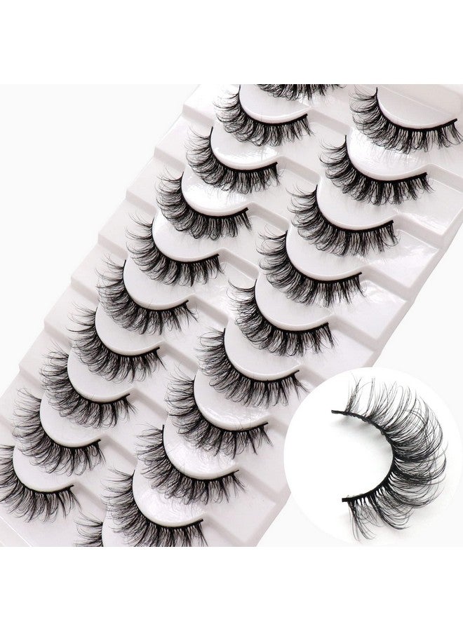 Veleasha Russian Strip Lashes Dd Curl False Eyelashes Fluffy Wispy Faux Mink Lashes 10 Pairs Pack (D05) - Image 2