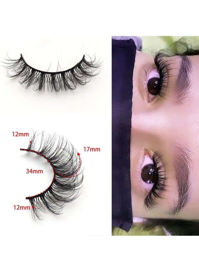 Veleasha Russian Strip Lashes Dd Curl False Eyelashes Fluffy Wispy Faux Mink Lashes 10 Pairs Pack (D05) - Image 4